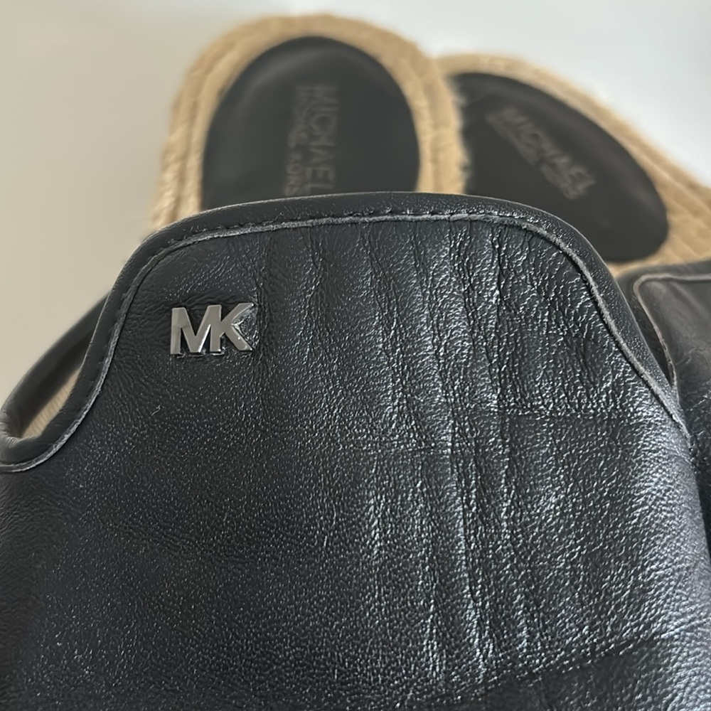 Michael Kors Emilia Leather Espadrille Slides Mules Size 8.5 - Picture 6 of 6